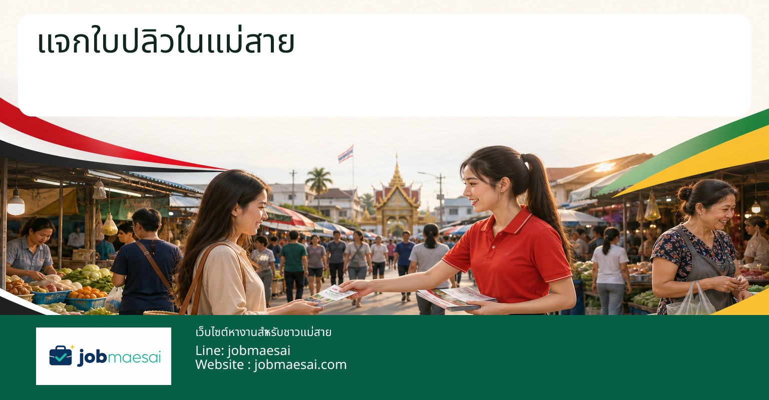 ค่าจ้างคนแจกใบปลิวแม่สาย 2569 ราคาประมาณเท่าไหร่ ดูยังไงให้คุ้ม